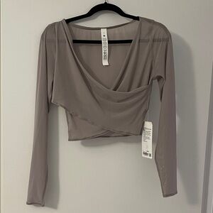 Lululemon Athletica Sheer Gray Crop Top